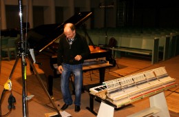 CD Production Olga Scheps / Sony 2009 at Christuskirche Berlin. Gerd is preparing the piano