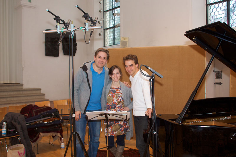 CD Production with Lisa Schatzman and Benjamin Engeli / Claves 2013 at „Alte Kirche“ Boswil / Switzerland. With Lisa and Benjamin after the recordings were done