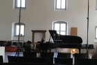 CD Production with Olga Scheps / Sony 2016 at Abtei Marienmünster. Gerd Finkenstein is preparing the Piano